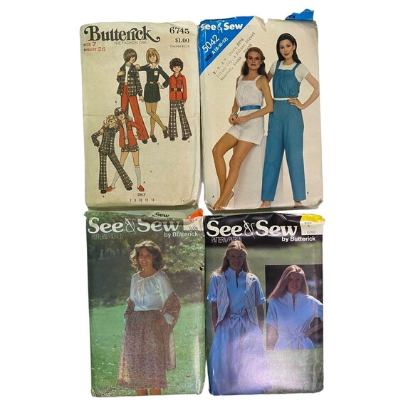 Butterick See & Sew Sewing Patterns Lot Of 10 Various (8 Uncut / 2 Cut) Vintage - Picture 4 of 6